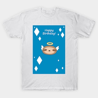 Happy Birthday - Angel Sloth Face T-Shirt